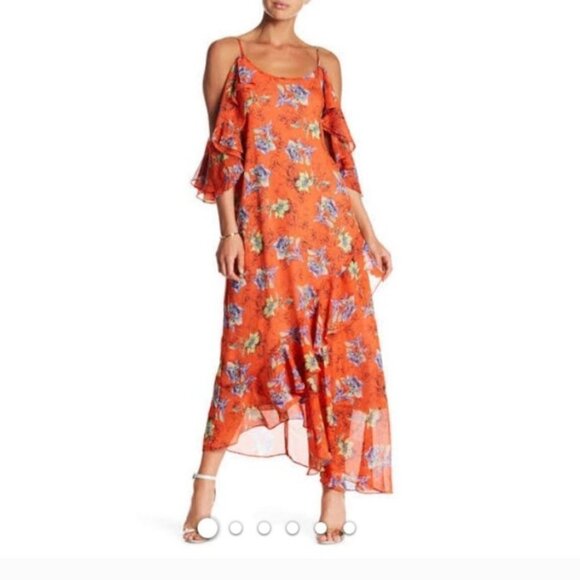 Adelyn Rae Flowy Bohemian Floral High Low Midi Maxi Dress Size XS - Picture 1 of 6